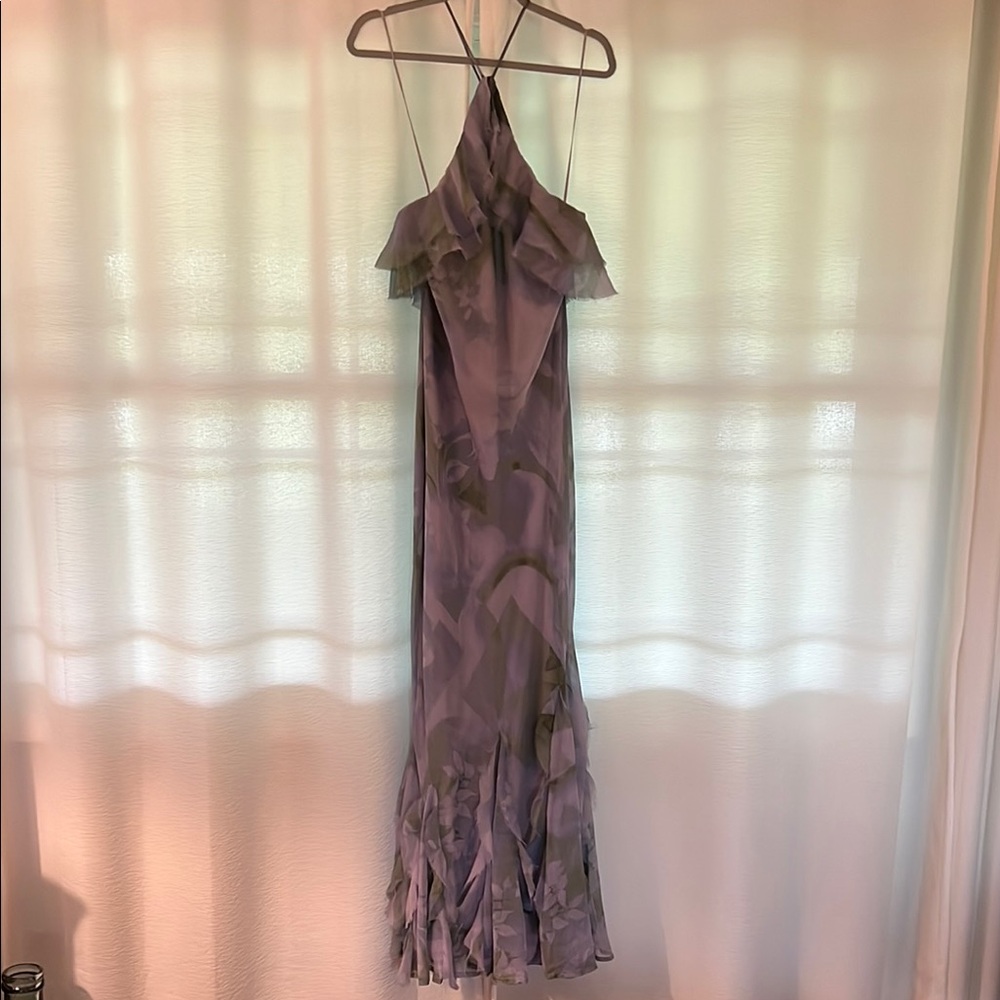 Elegant Lavender Halter Dress